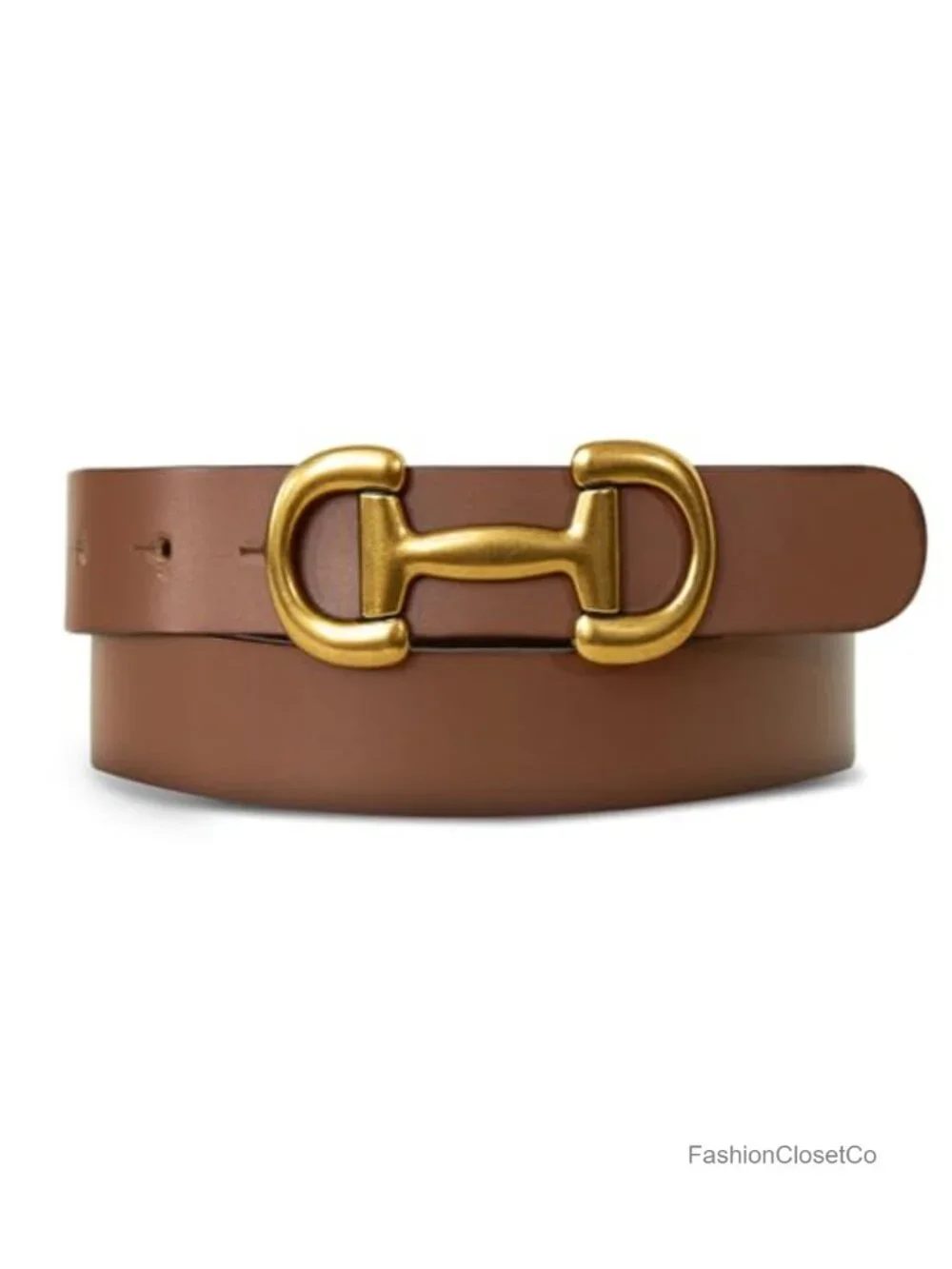 Genuine Buffalo Leather Belt Designer Equestrian Buckle